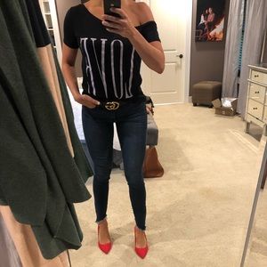 Off the shoulder Love top size small